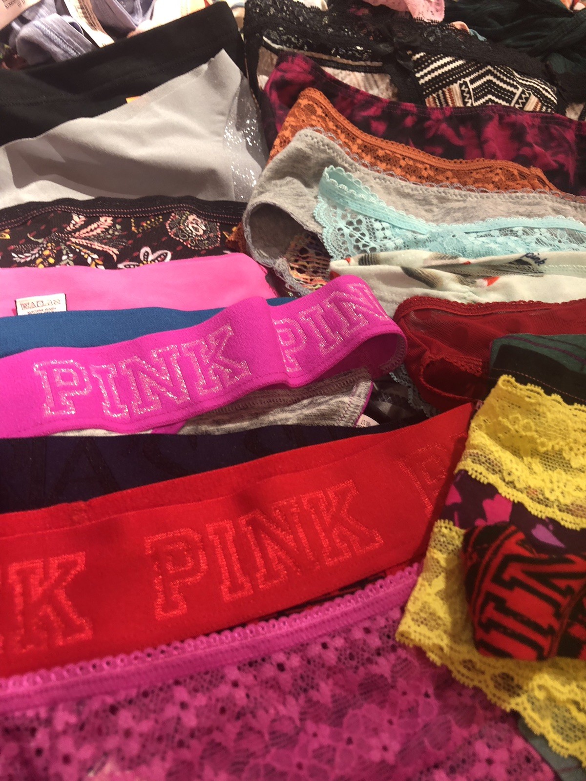 Victoria’s Secret & VS PINK Panty 50 Lot Mixed Sizes Wholesale Resale Styles NWT