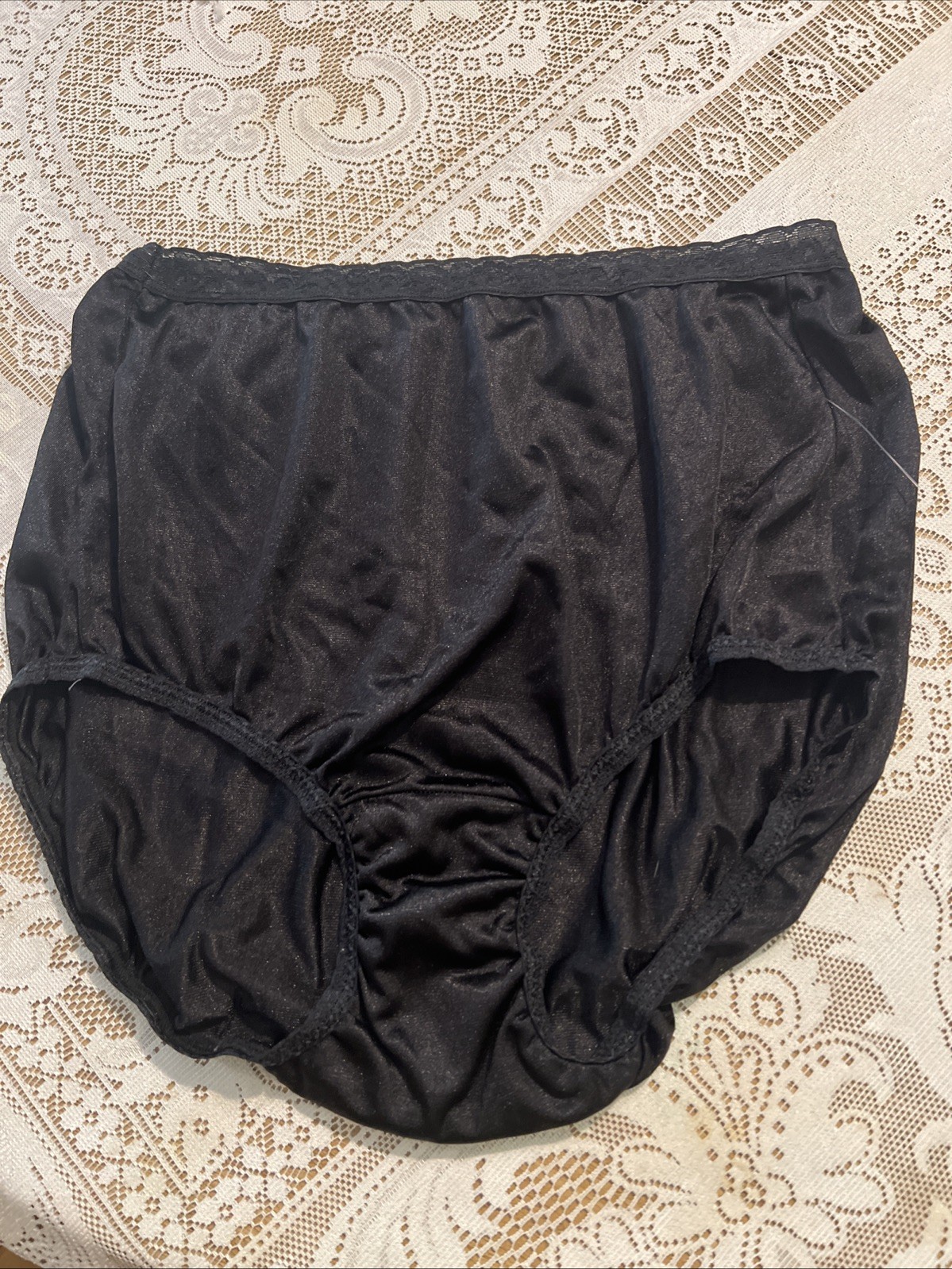 HANES Size 8 XL Black Silky Smooth Semi Sheer Nylon FULL Brief Panties NWOT