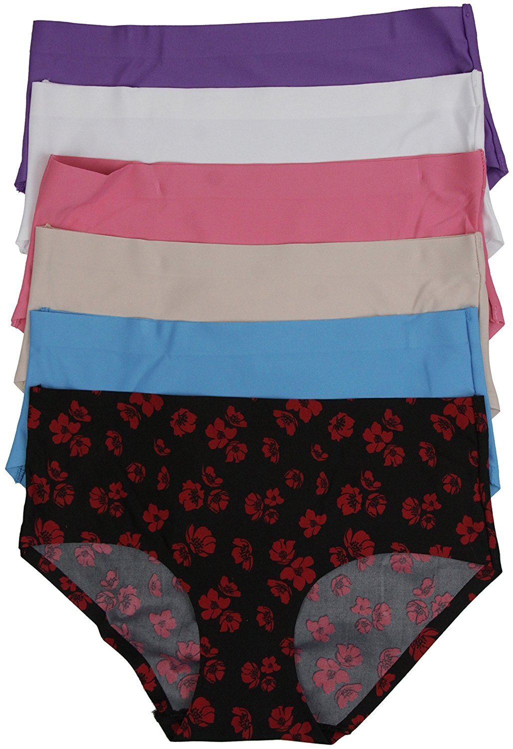 FashionCatch Women’s 6 Pack Floral Laser Cut Panties