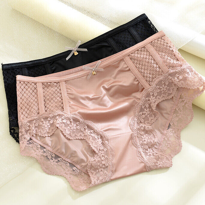 1/6Pack Lot Womens Seamless Silky Satin Panties Briefs Underwear Lady Lingeries*