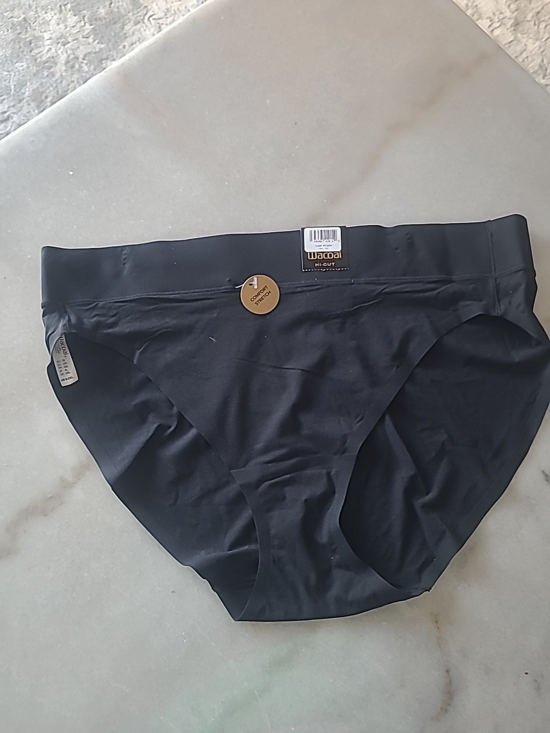 Wacoal High Cul Comfort Stretch Wide Band Panty Size 2XL Black Nwt