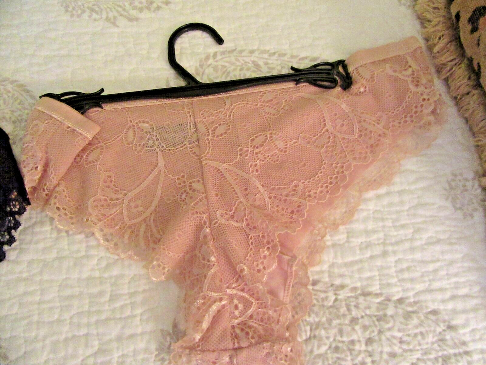 Rene Rofe Panties, L, NWT, 2 pair, beige bikini and black boy shorts, lace lined