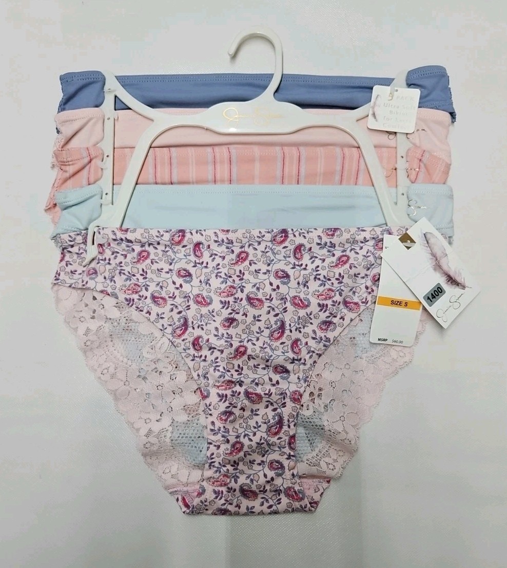 Jessica Simpson Ultra Soft Bikini For Extra Comfort Size Small Multicolor 5pk…