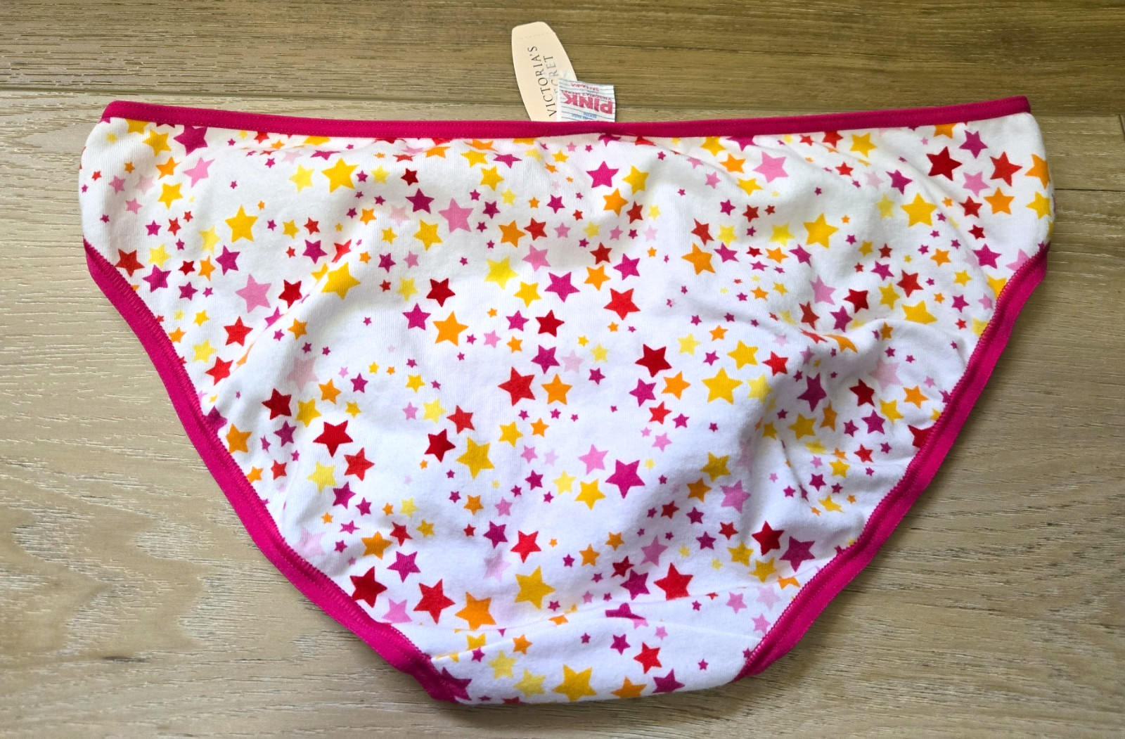 NWT Vintage Victoria’s Secret PINK Stars Cotton Extra Low Rise Bikini Panties L