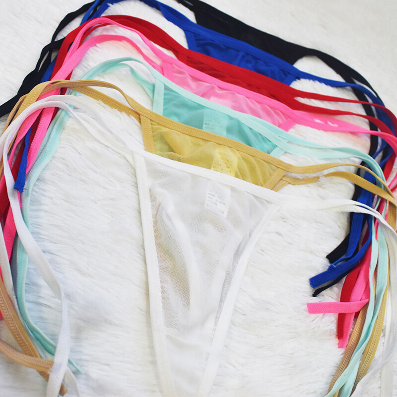 4 Pack Lot Sexy Womens Sheer See Through Panties Thongs G string Underwear Tanga