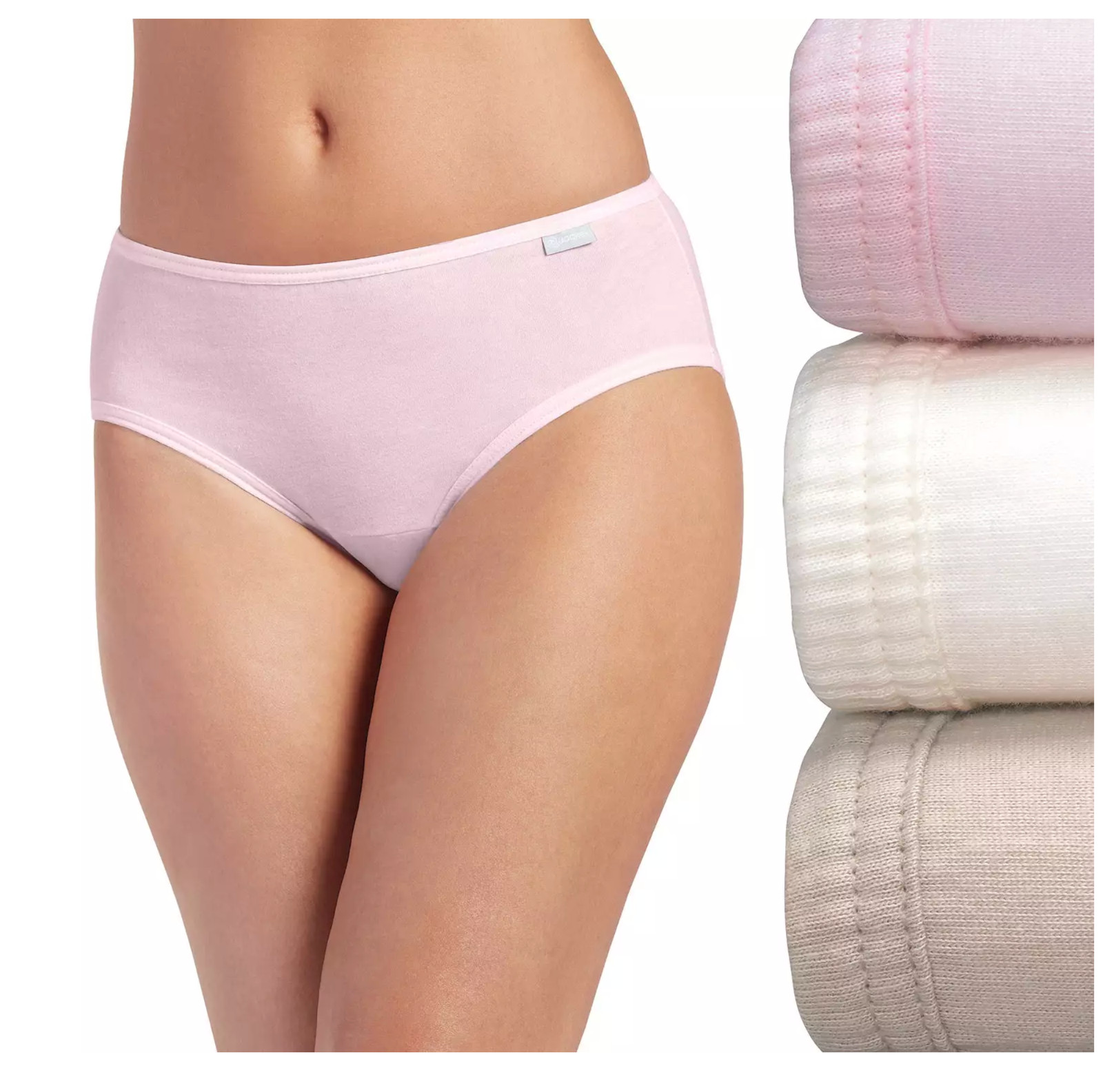Women’s Jockey 3-Pack Hipsters (Pink – Ivory) 100% Cotton Comfort Underwear