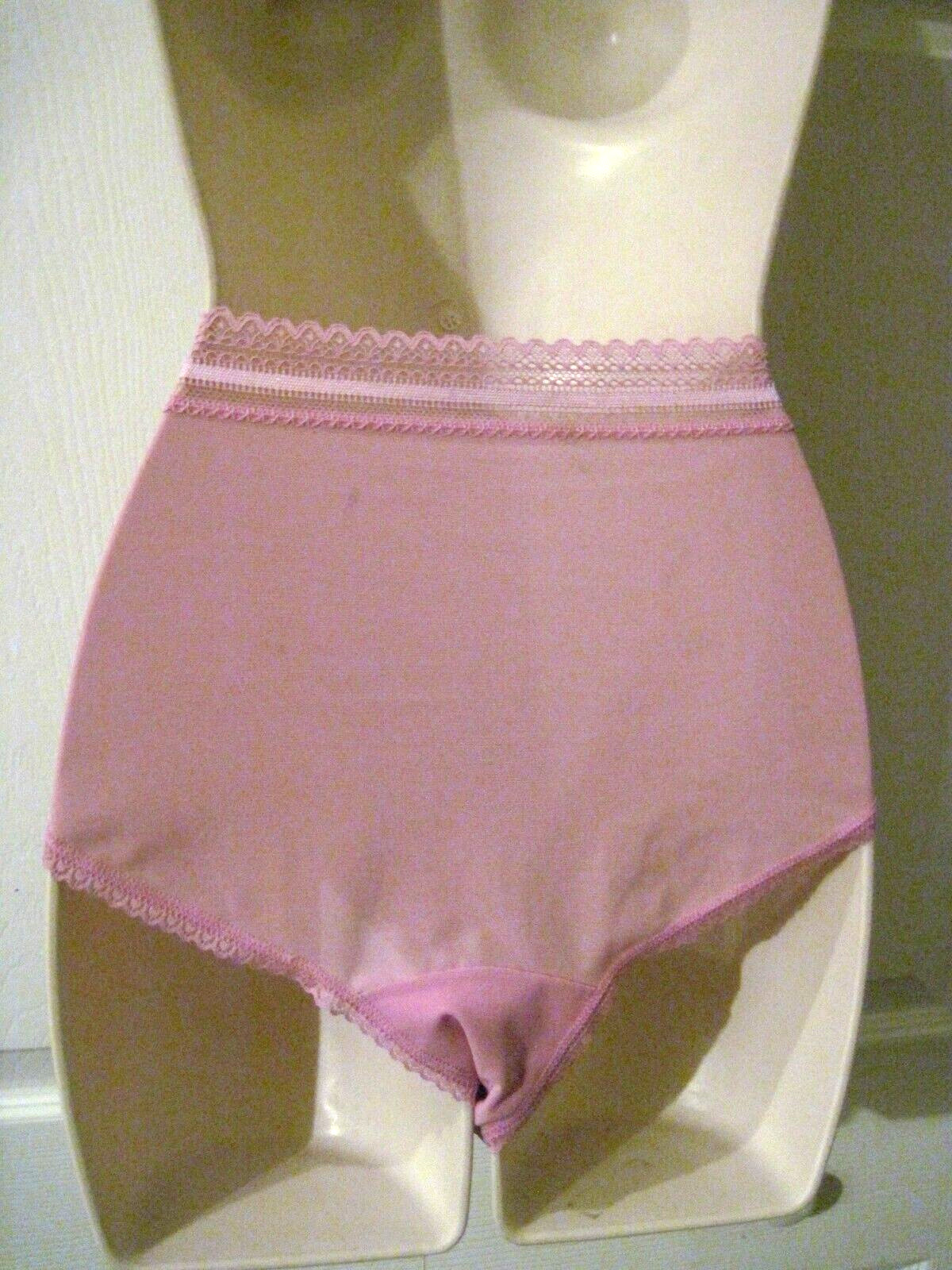 Auden Women XL Thong Panties Mauve Pink with Lace Trim Semi Sheer Fabric NWT