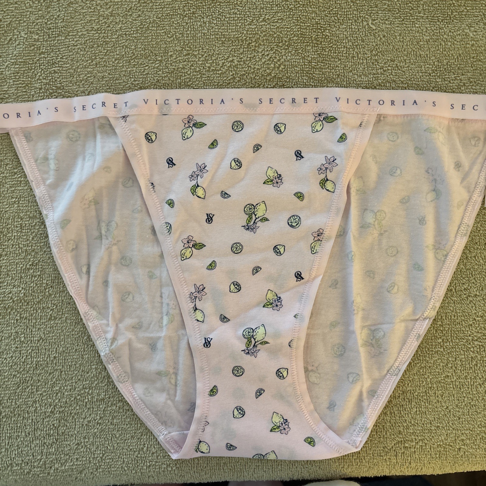 Victoria’s Secret Large, Pink, Lemon, Cotton String Bikini Panty