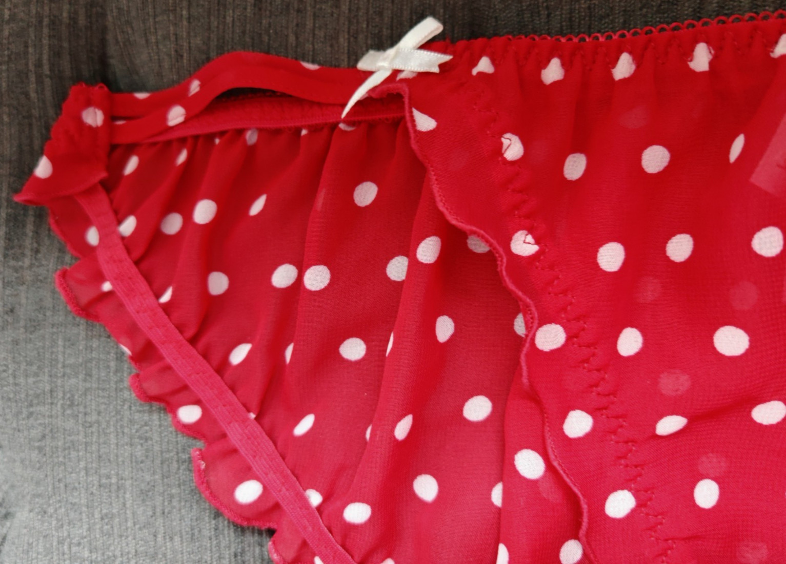 Knickerbox Red & White Polkadot Tanga Style Knickers Size 14