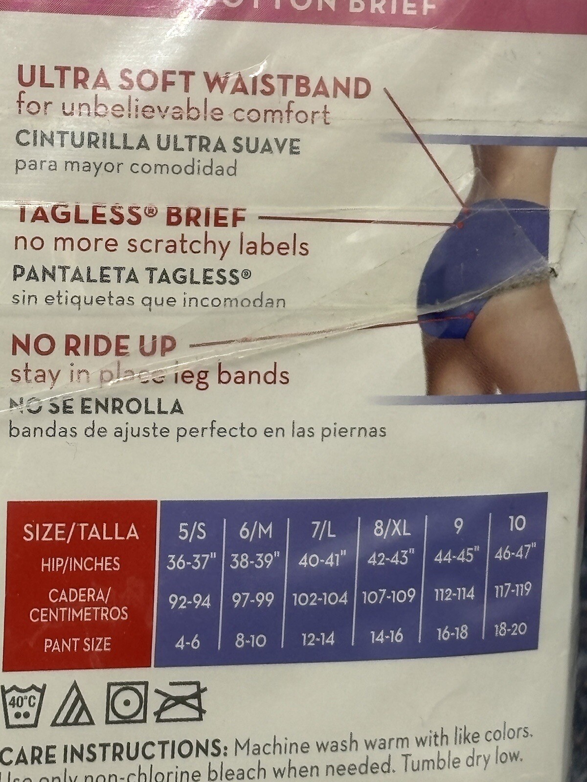 Women’s Hanes Cotton Briefs (6 Pk) Multicolor Sz 8 New 2013