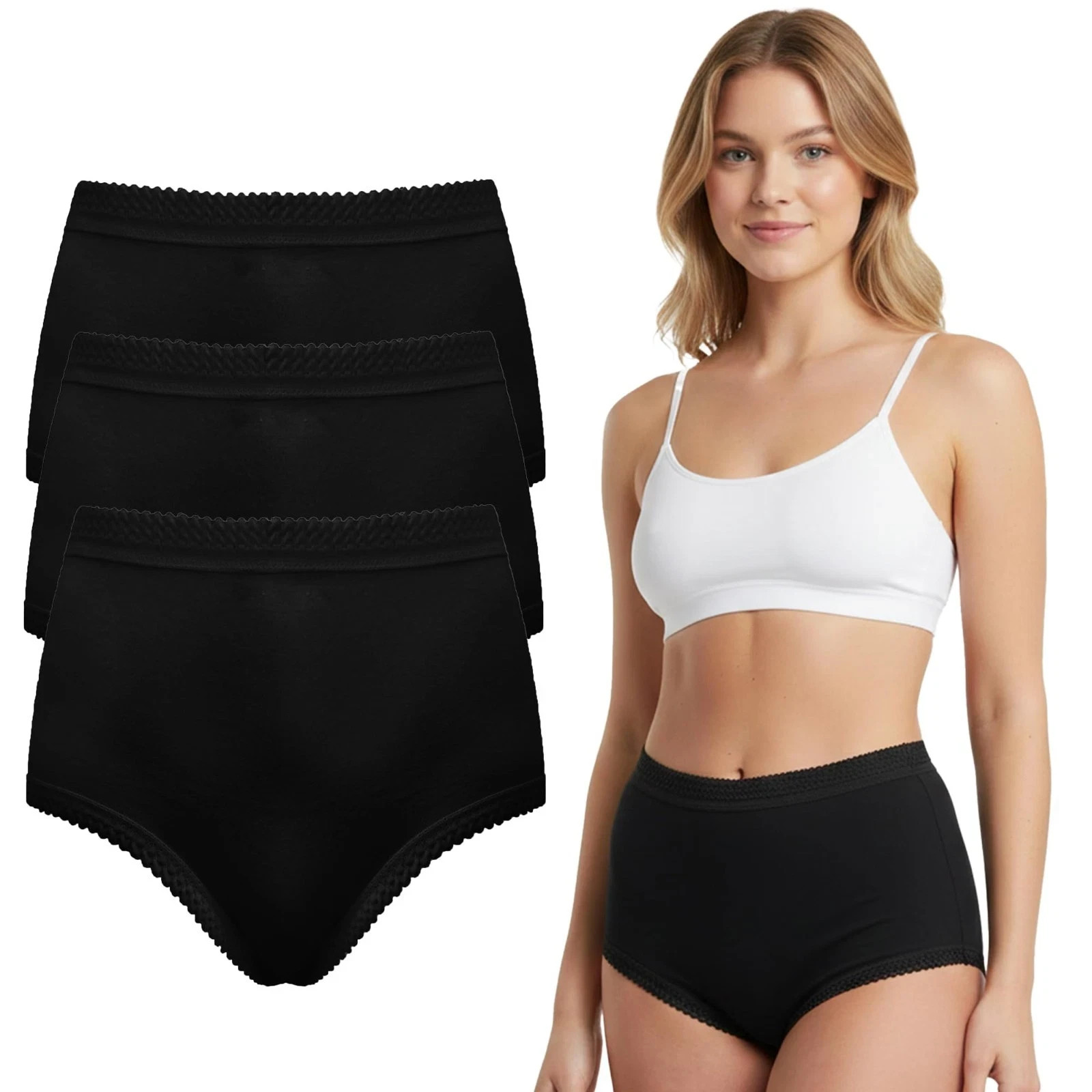 3-6 Pack Womens Maxi Brief Knickers Ladies Underwear Cotton Comfort Panties 8-26
