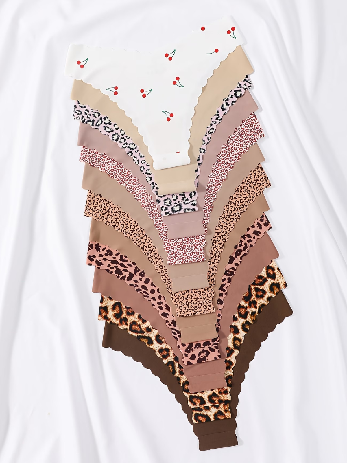 Women’s Printed Triangle Panties 12 Pack Seamless Breathable Underwear XS-XL