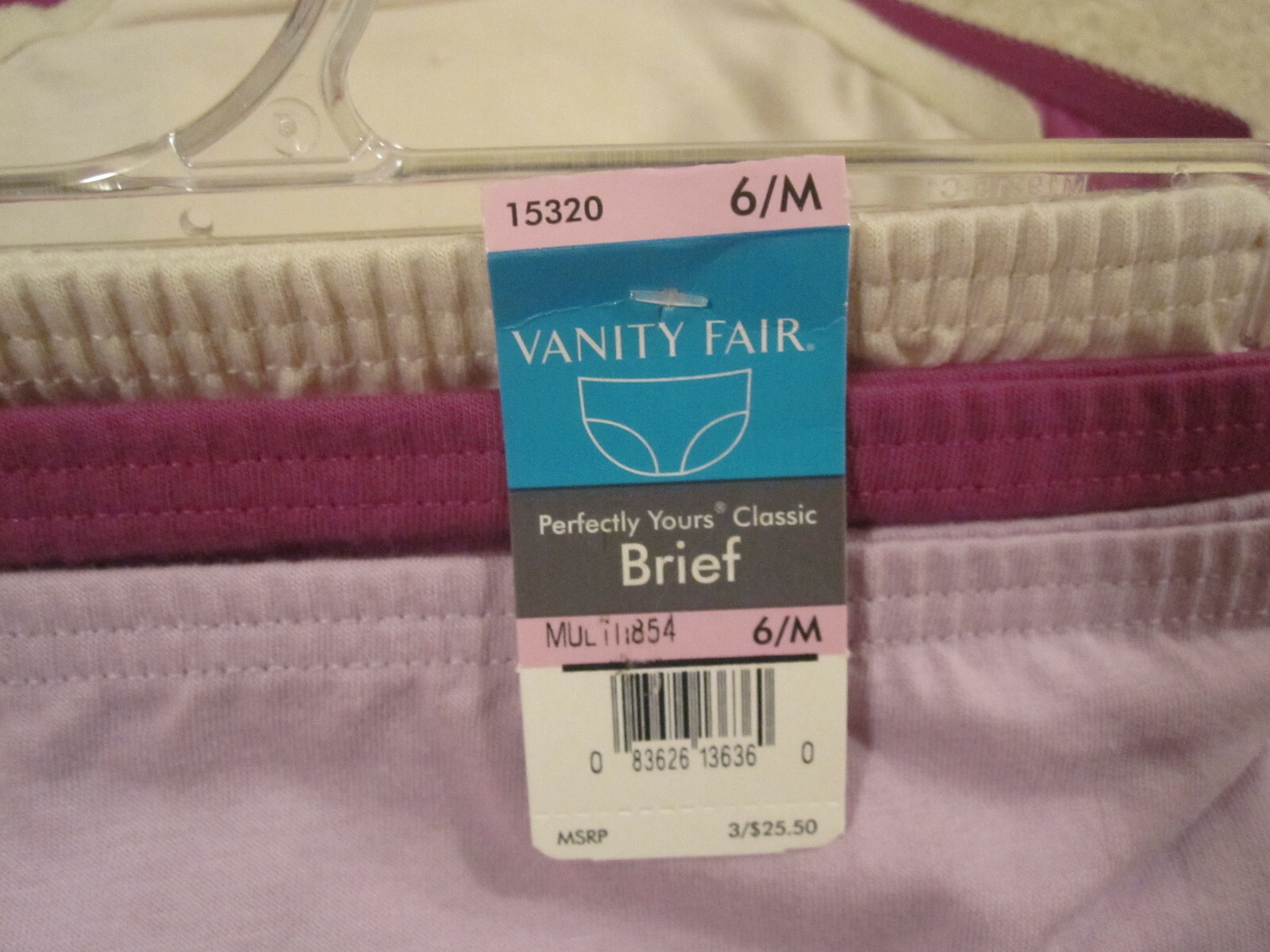 Vanity Fair ladies panties perfectly yours classic brief 6 M 15320 3 pair