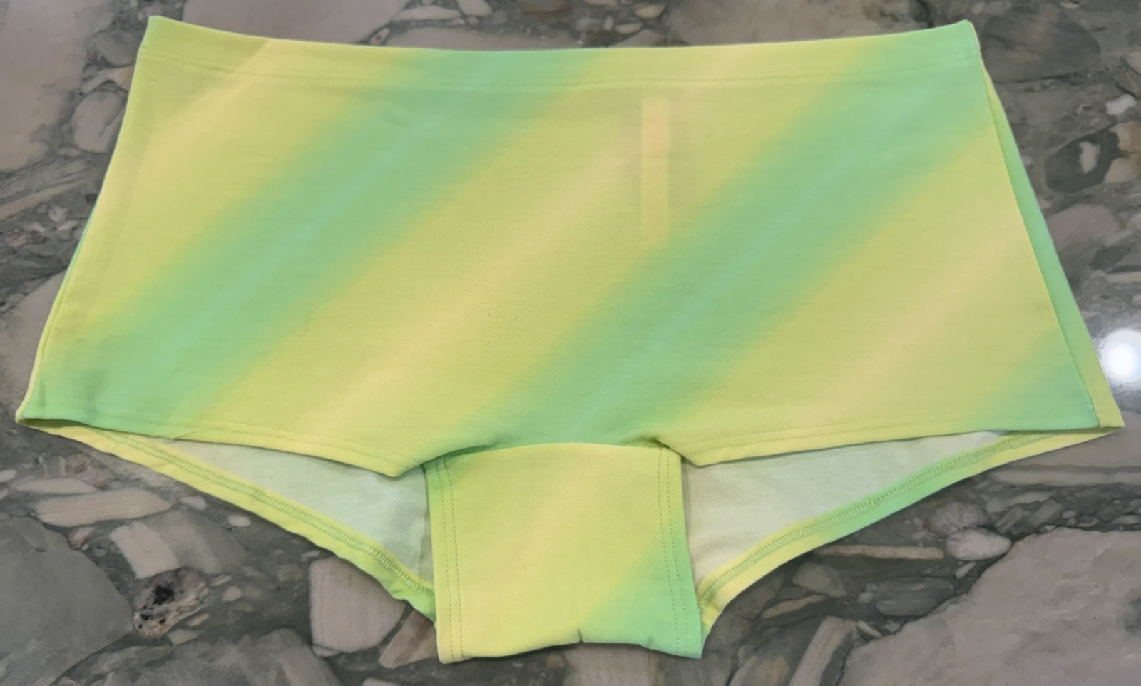 NEW Victoria Secret PINK Smooth Cotton Shortie Boyshort – Yellow & Green – XXL