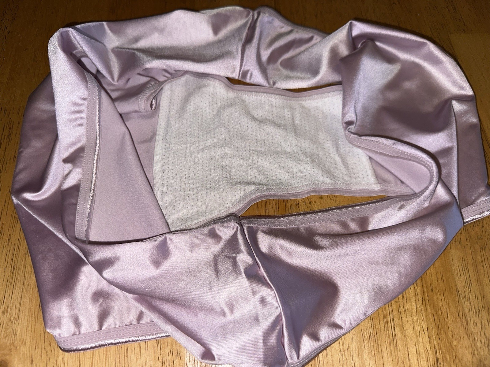 Vtg 80s Styl Glossy Slippery Lilac 2nd Skin Butter Satin Brief Pantie 2X 2XL NEW