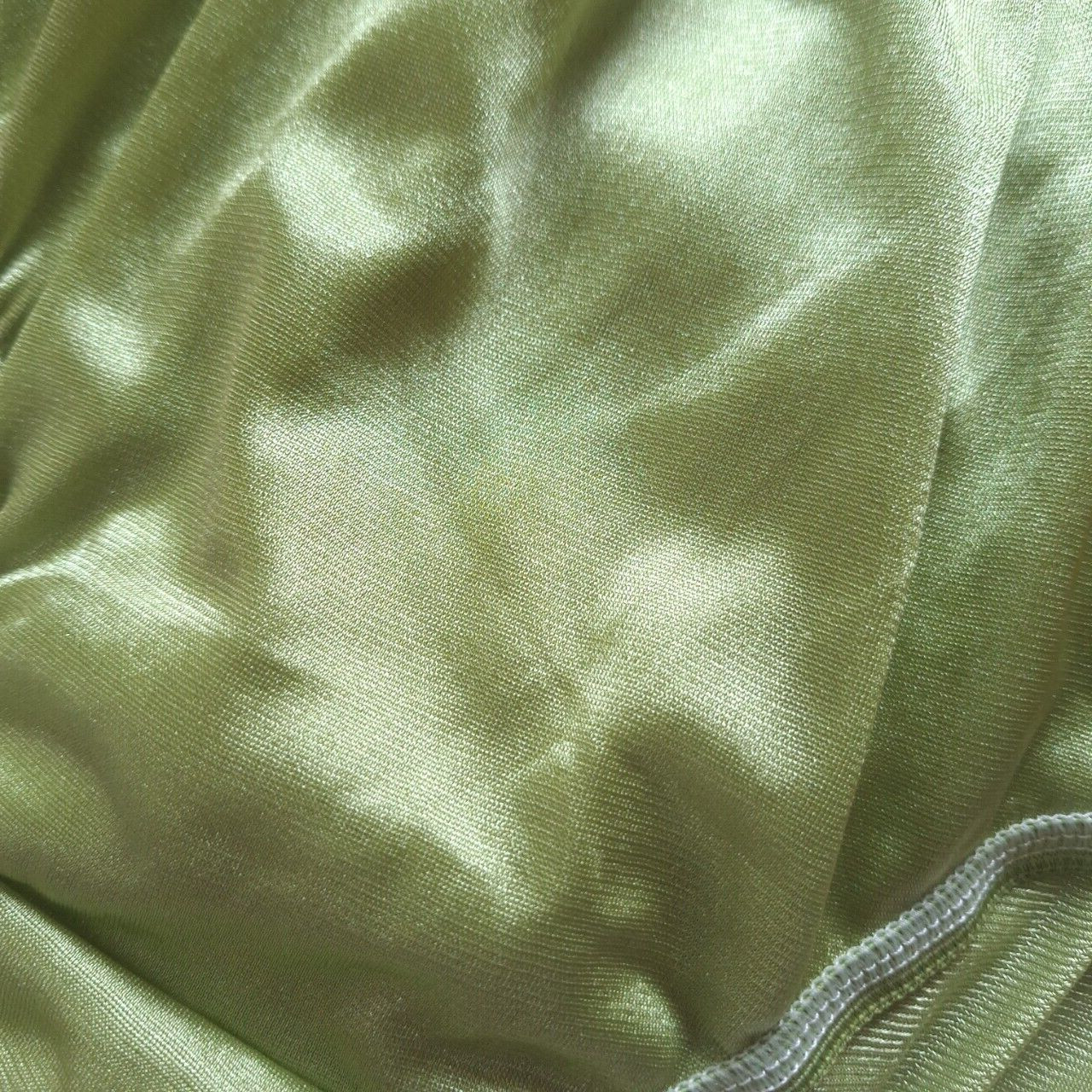 6 Green Nylon Panties Underwear Silky Soft Smooth Briefs High Waist 30″-36″L