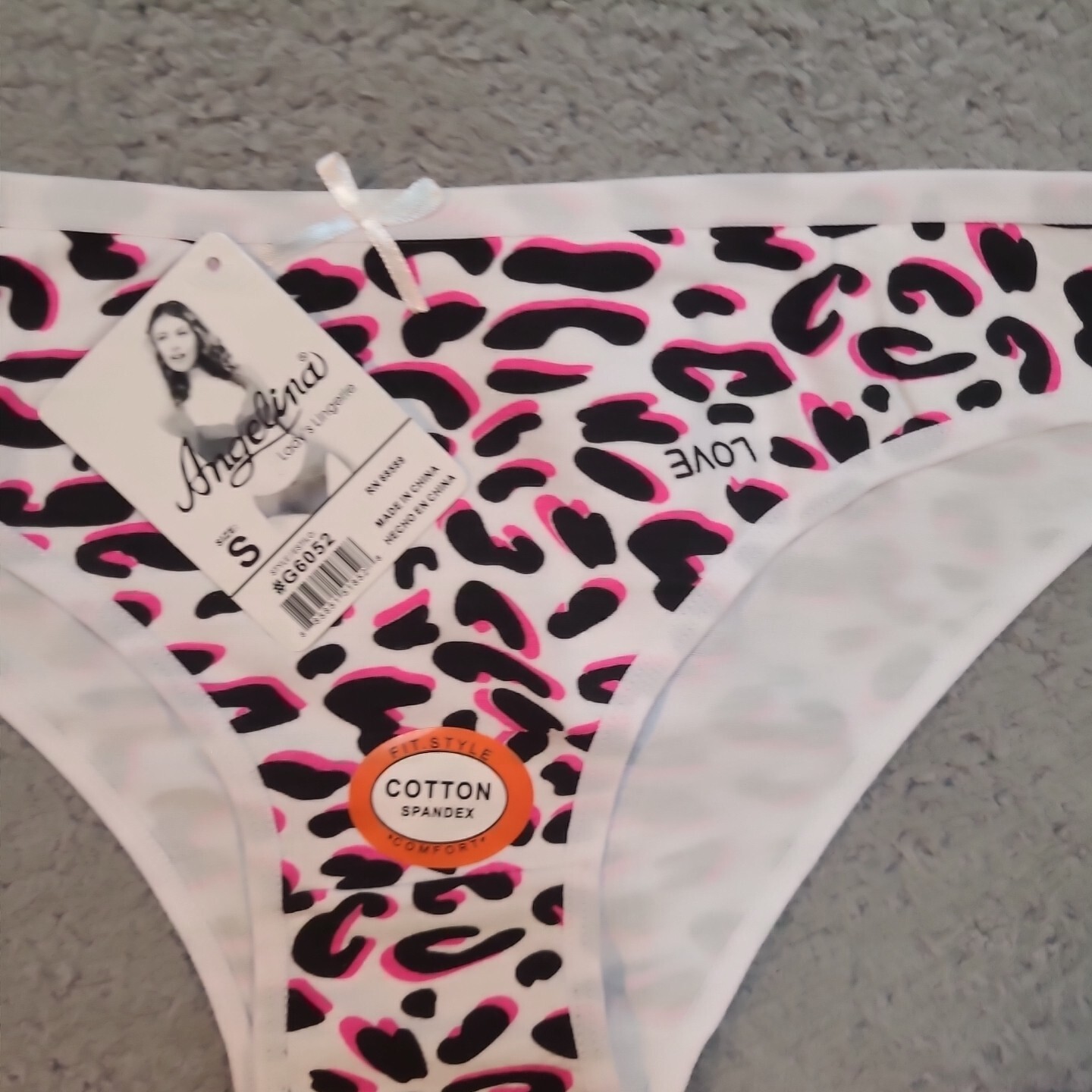 Angelina Cotton Bikini Panties Womens Size Sm Leopard Love Print Pack #6052