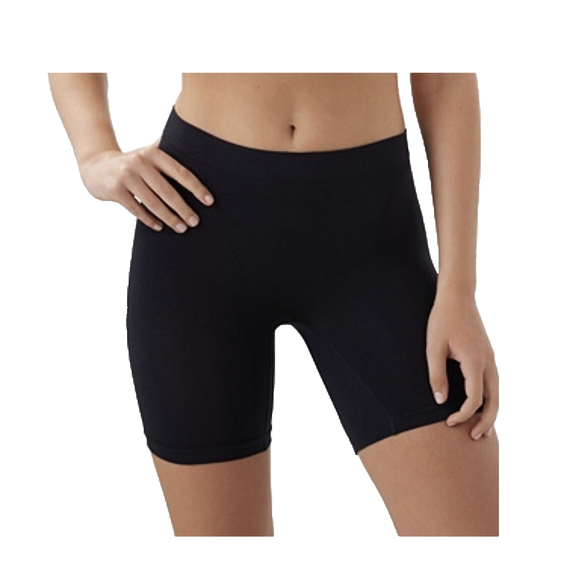 Breezies Seamless Long Leg Control Panties Briefs Black Size 1X
