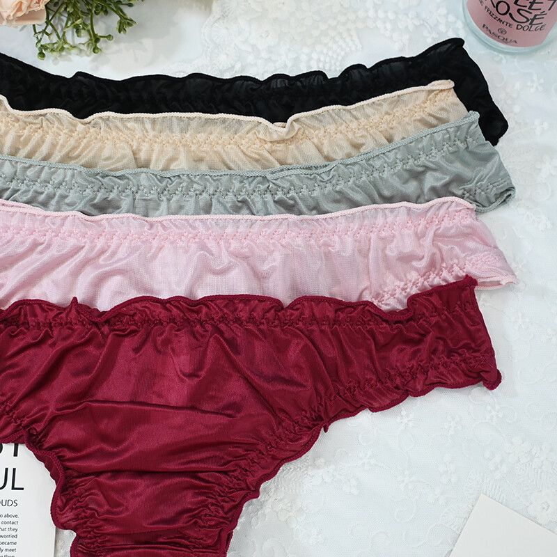 5 Pcs Lot Sexy Ladies Womens Satin Panties Underwear Bikini Thong Brief Lingerie