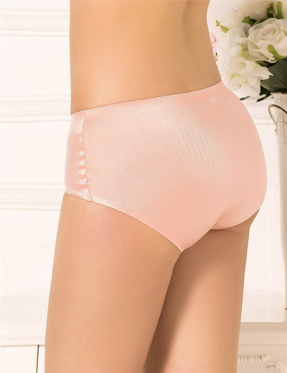 Seamless Midi knickers 16 Plus Size, 4 Pairs Comfort Silky Shiny Soft Briefs