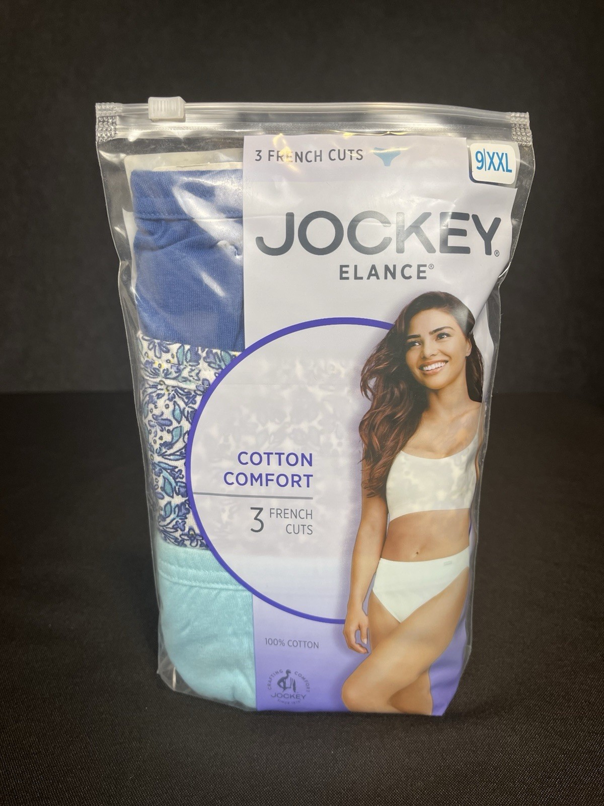 Jockey Elance French Cut Women’s Underwear 3 Pack Size 9 XXL Blue/White Floral