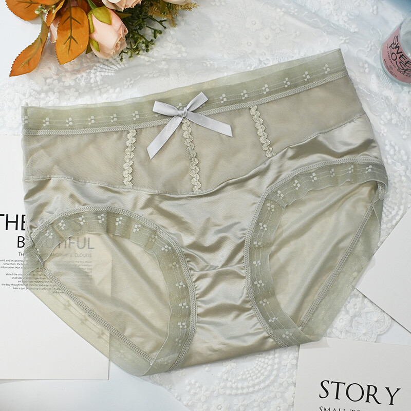 5packs Lot Sexy Womens Sheer Satin Panties Full Briefs Lady Underwear Lingeries