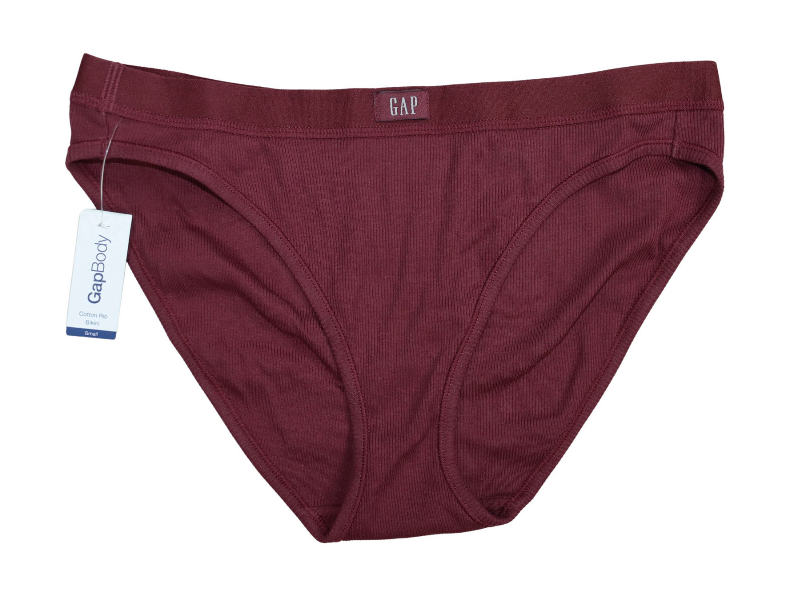 Gap Body Ribbed Solid Color Bikini Panty Women’s Underwear NWT Red Wine