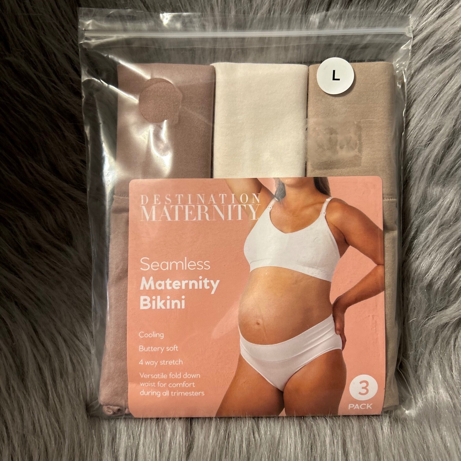 Destination Maternity Seamless Bikini Women Size Large Cooling Buttery Soft NEW