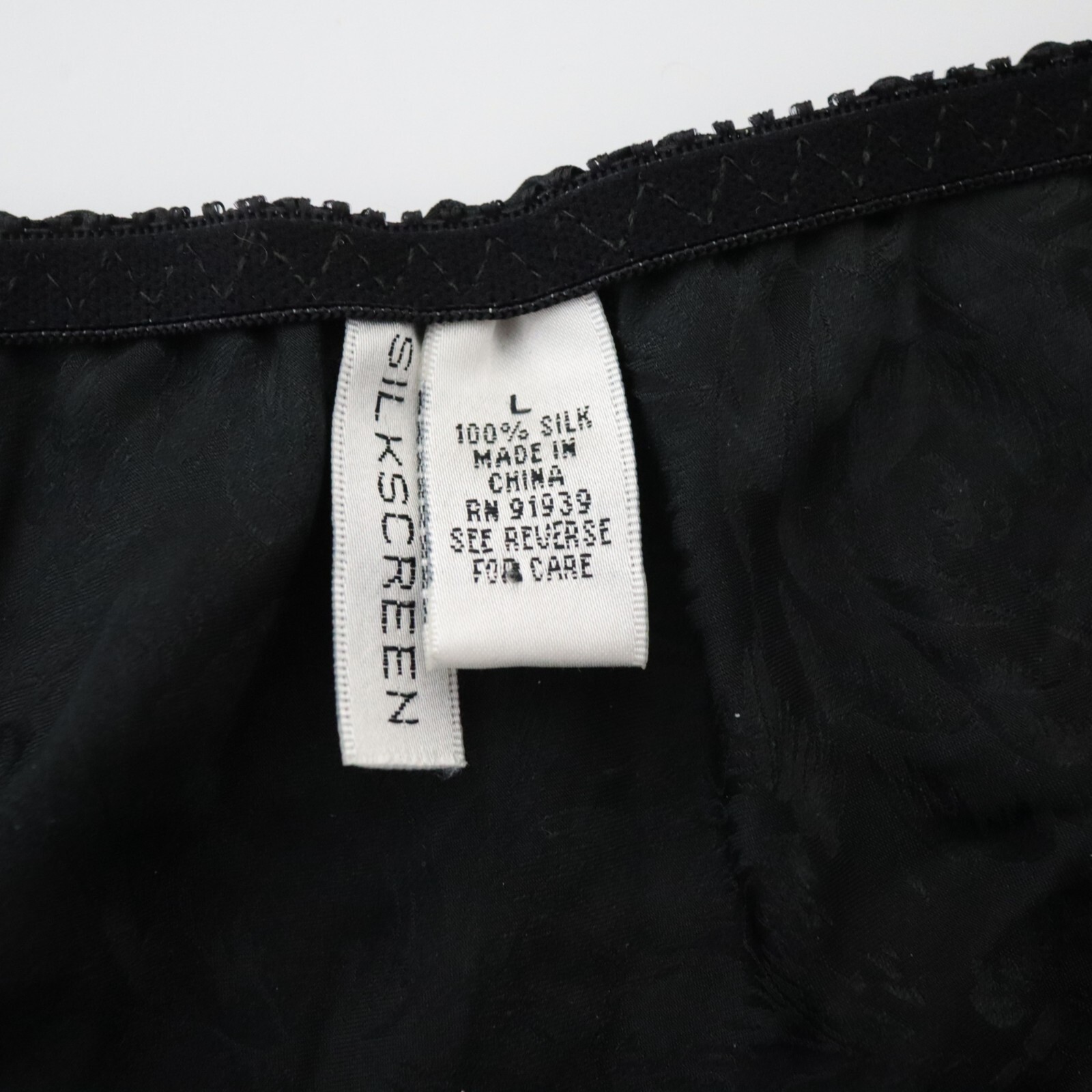 NEW Silkscreen TRUE VTG 90s 100% Silk Lace String Bikini Panty LARGE