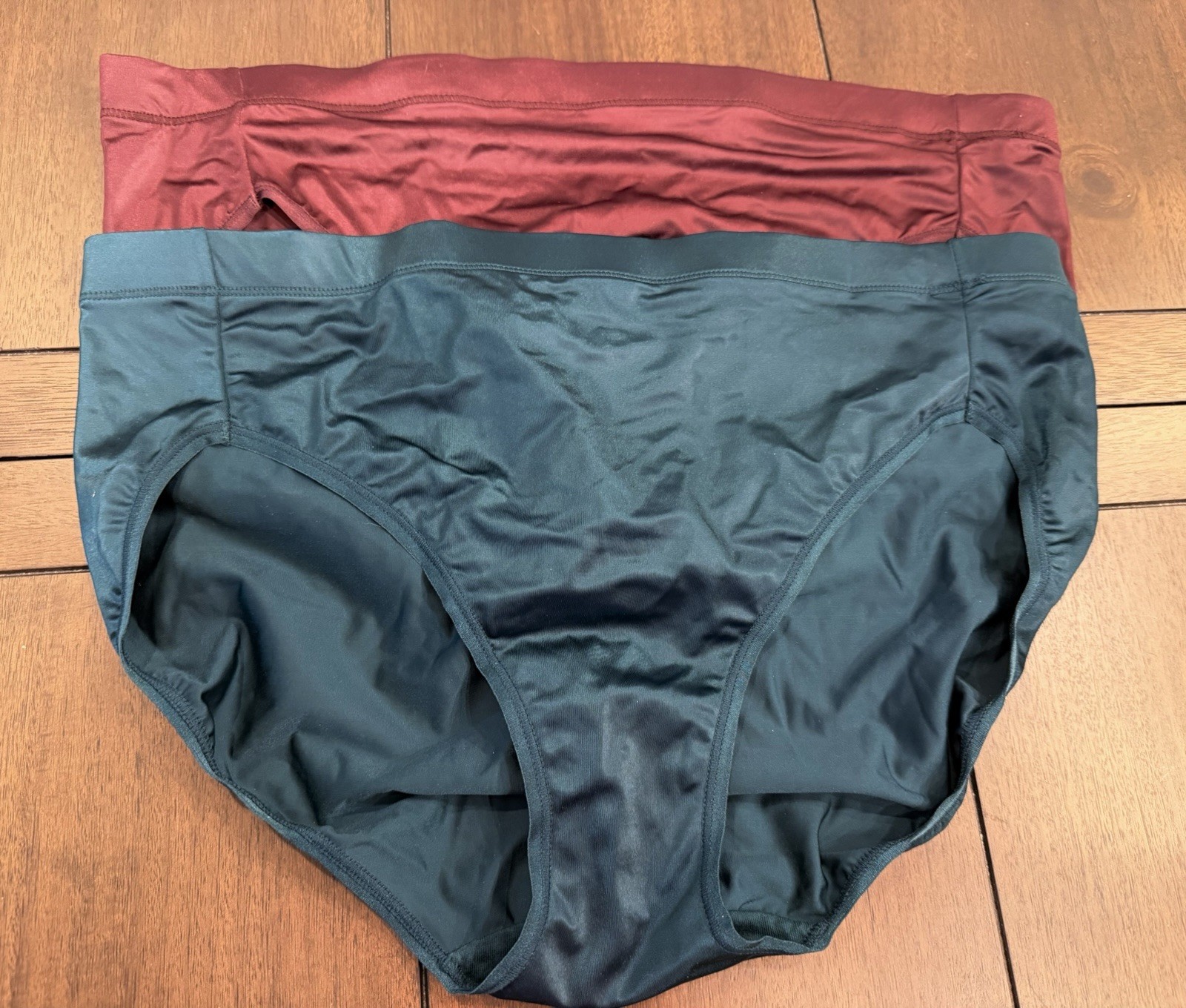 2 SOMA High Leg 0813 Bikini PANTIES Large Second Skin L Emerald Green Maroon