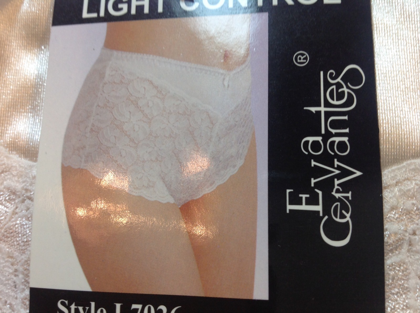 Women Panties,Bikini Briefs “Eva Cervantes” size L. Beige Fishnet Floral China