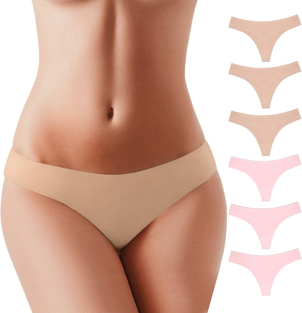6pc BUBBLELIME Women’s Thongs Panties Low Rise No Show Breathable Underwear XXL