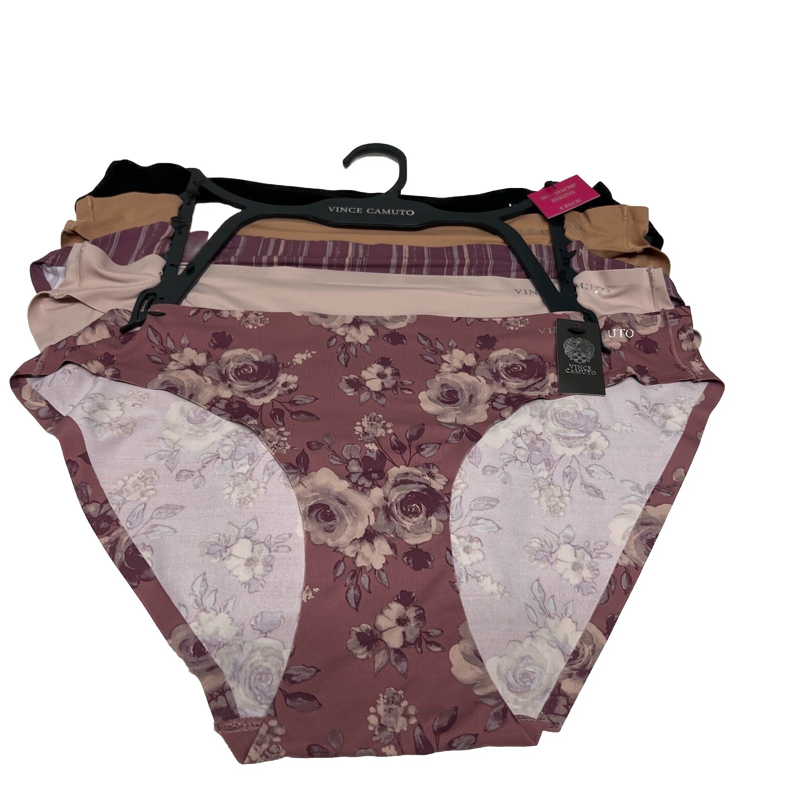 Vince Camuto ~ Womens No Show Bikini Underwear Panties 5-Pack Size Large