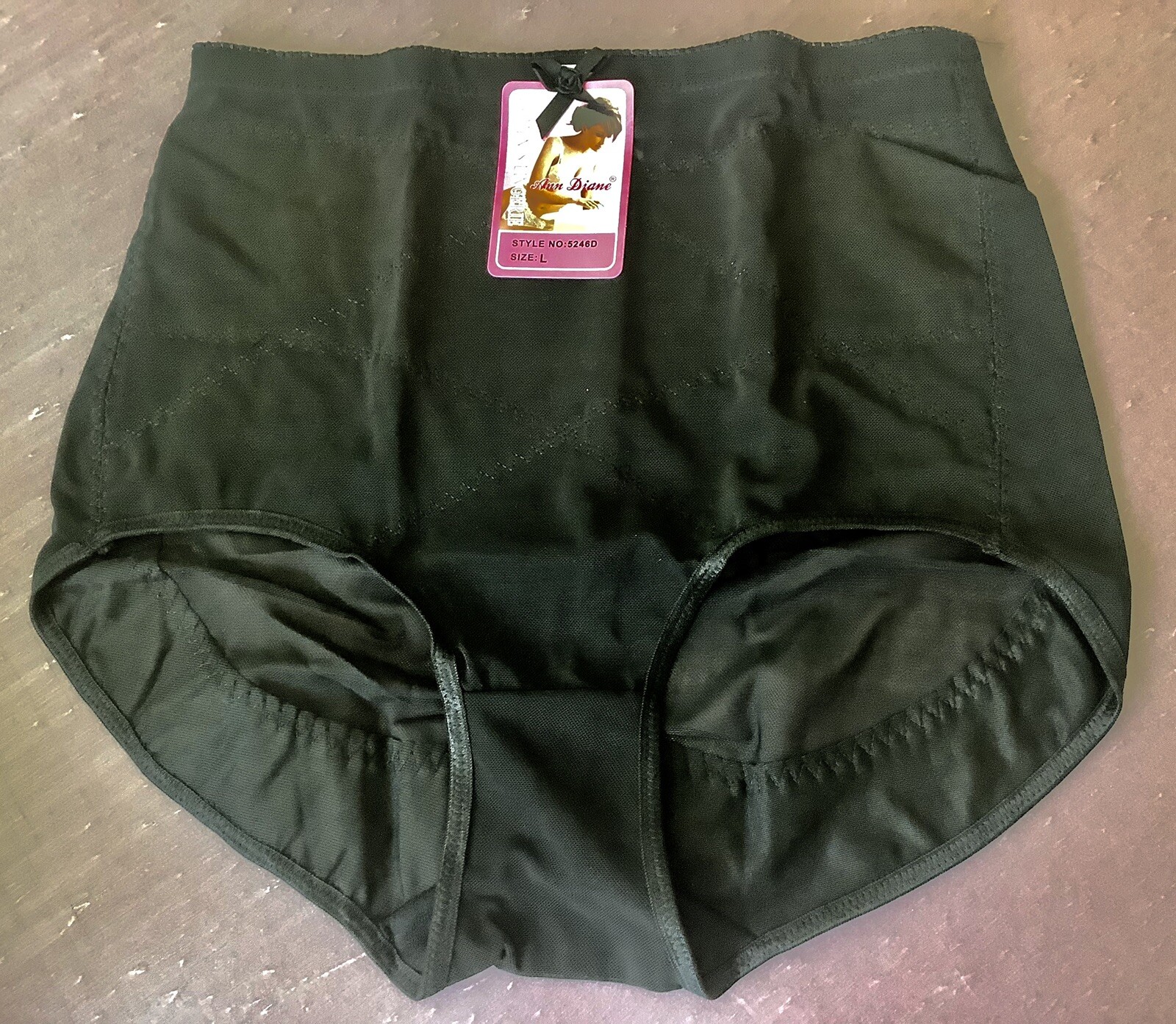Women Panties,Briefs,Control Panties Ann Diane Size L. Black Sturdy Gauze Soft