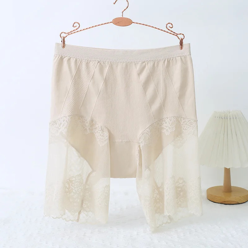 Plus Size Lace Shorts Women Under Skirt Anti Chafing High Waist Safety Pants