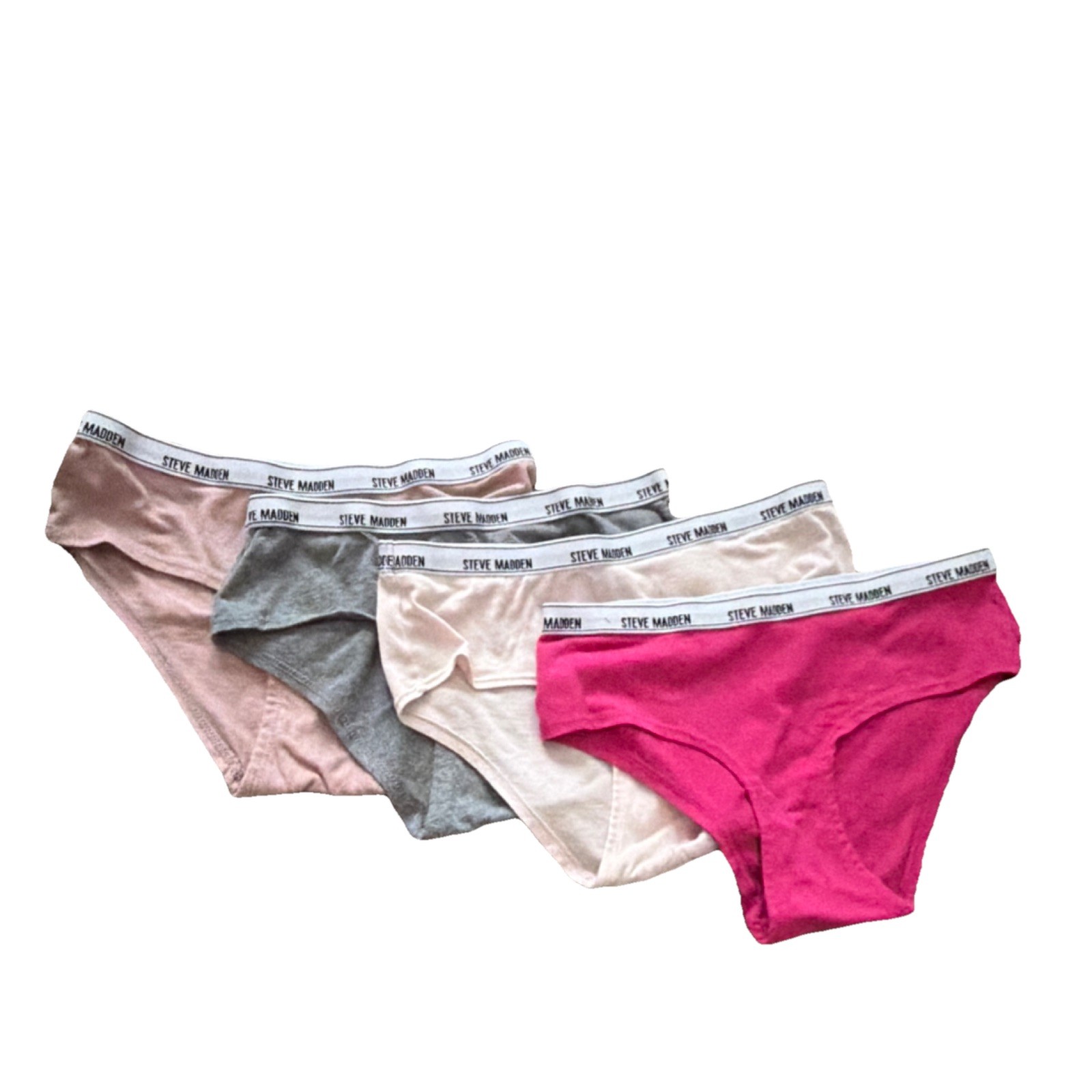Steve Madden Women’s Bikini Panties 4-Pack Size S Multicolor Cotton Logo