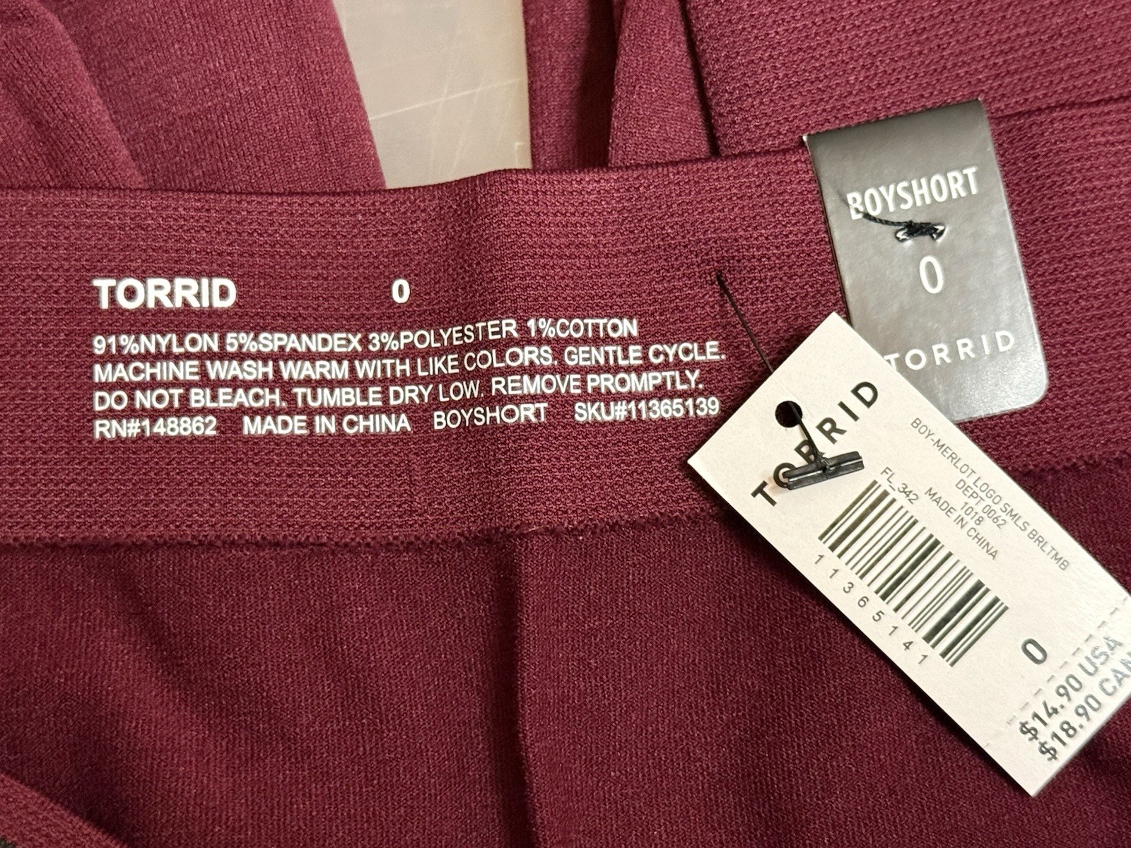 Torrid Boyshort Panties Size 0 (Lot Of 5) Maroon