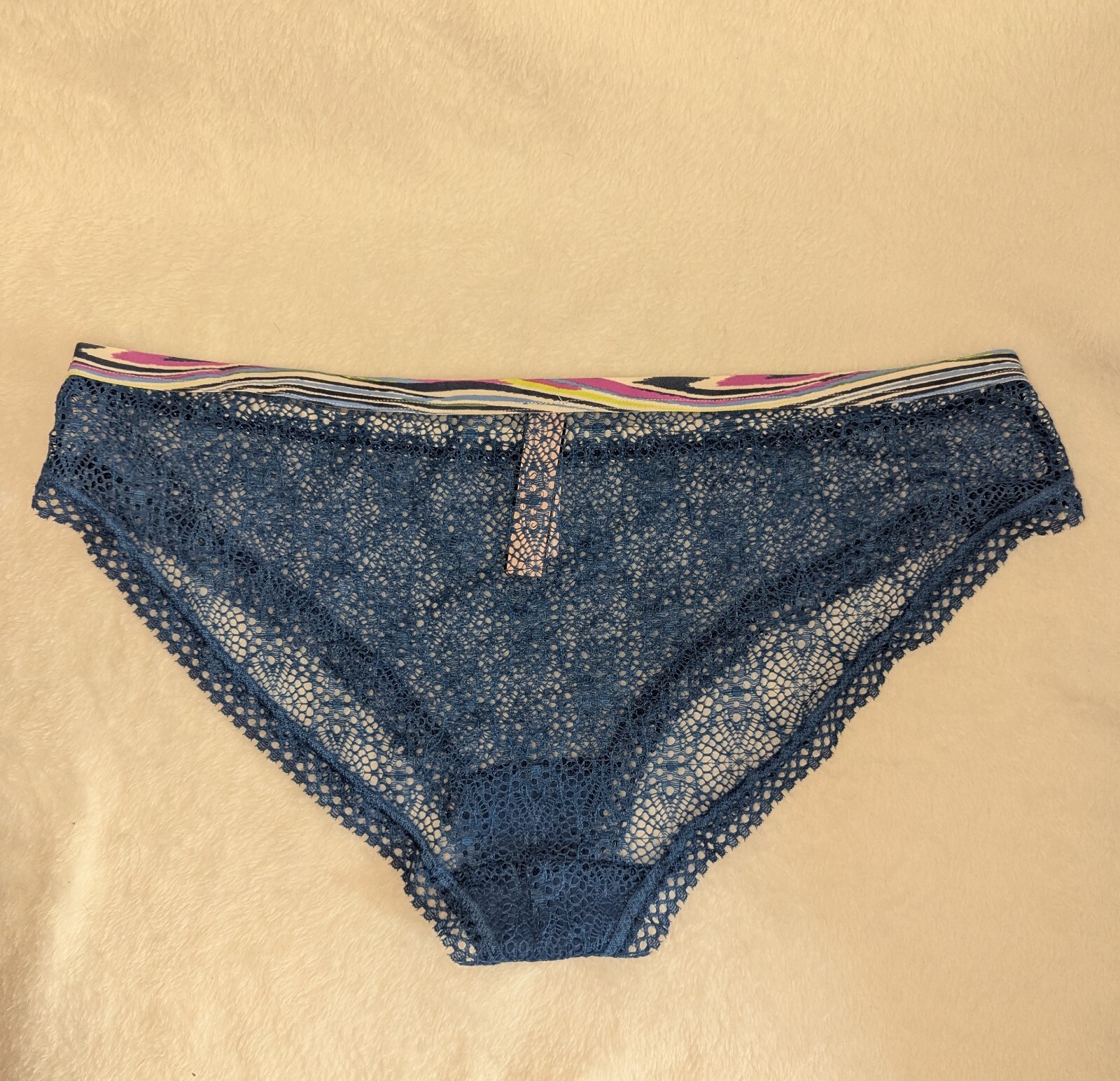 NWT Victoria’s Secret Blue Lace Culotte Bikini Panty Size XL