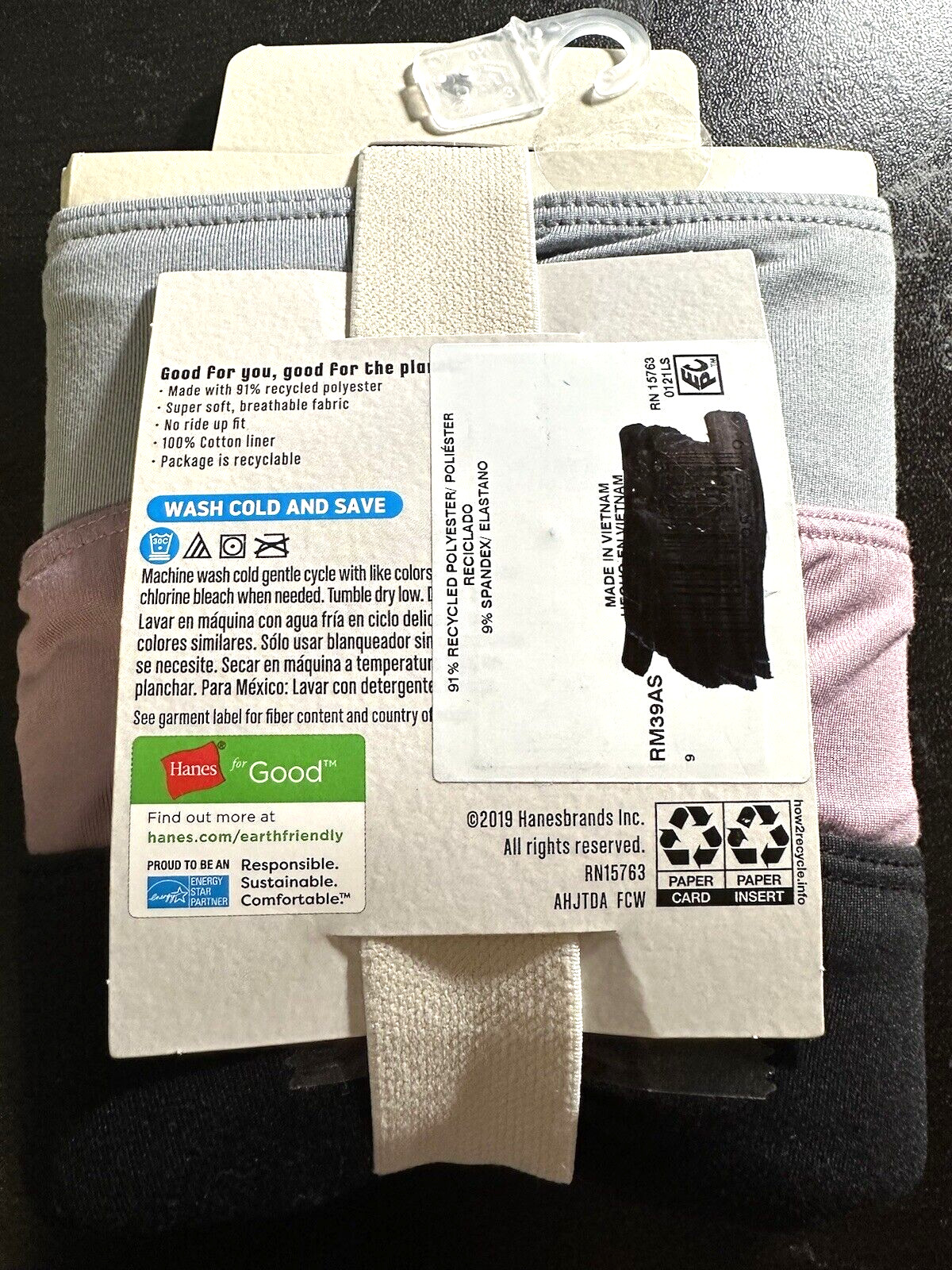 HANES Ladies 2XL Recycled Microfiber High Rise Briefs Full Coverage Tagless Set