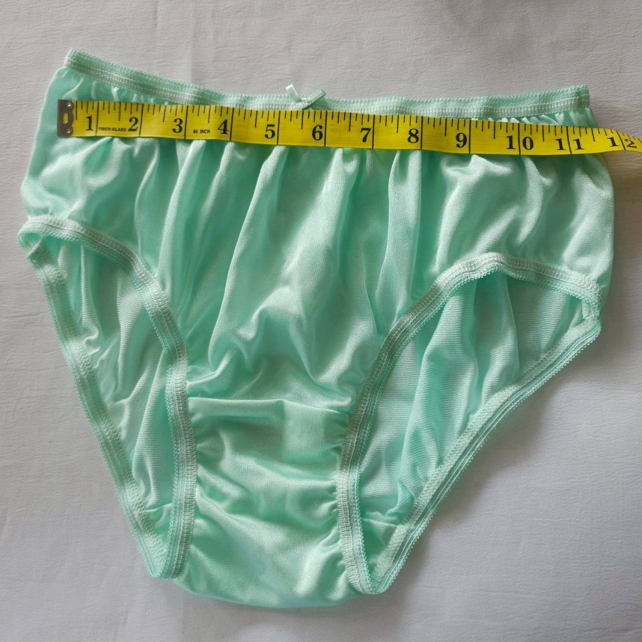 6 Bikini Panties Underwear Woman Men Light Nylon Soft Briefs Hip38″-42″XL/Green