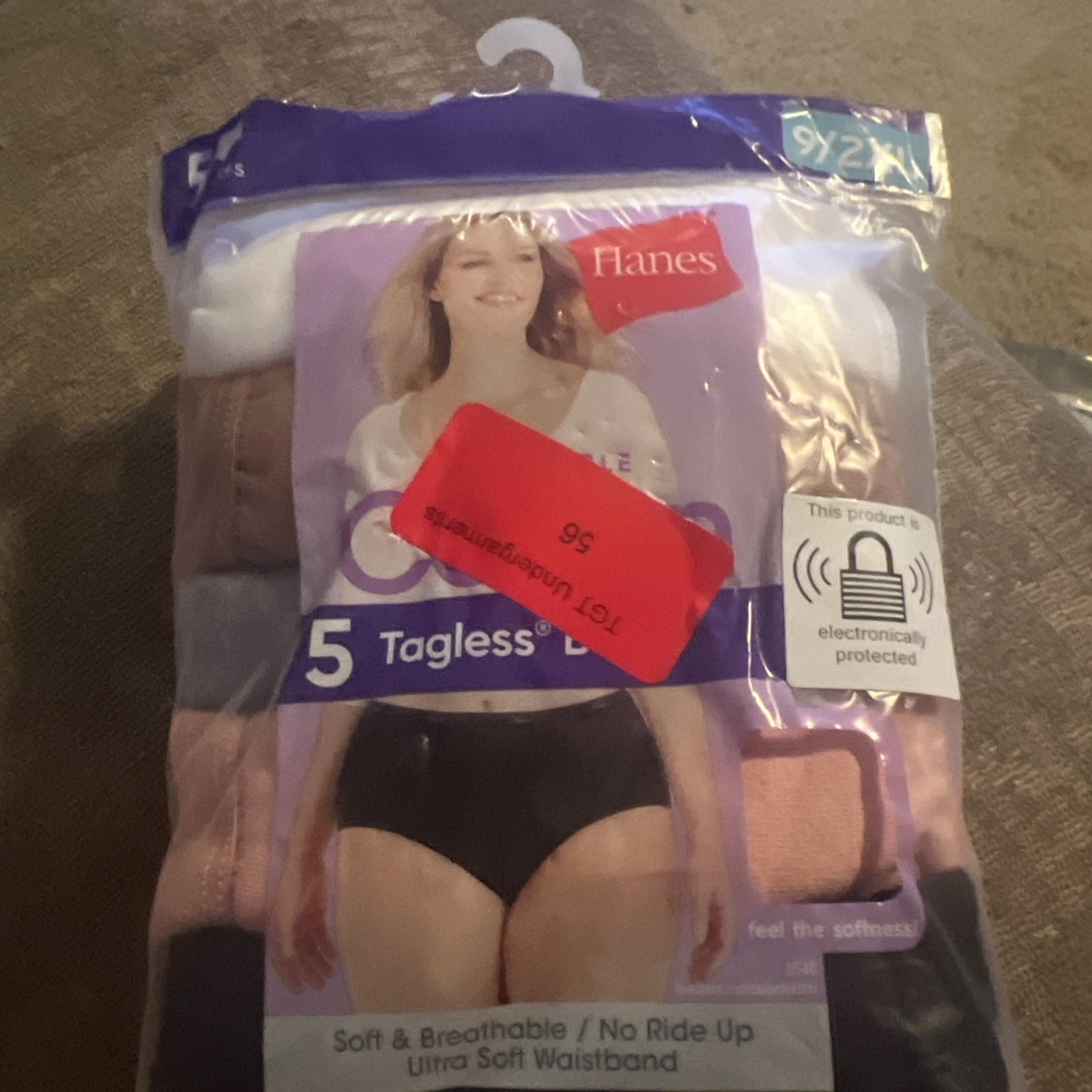 5 PR LADIES HANES FULL BRIEF TAGLESS WICKING COOL COMFORT COTTON PANTIES SZ 9