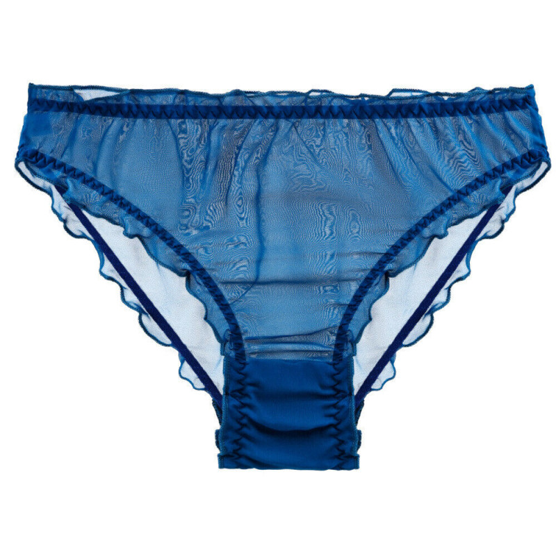 Womens Sexy See Through Ruffles Panties Lingerie Chiffon Sheer Briefs Underwear
