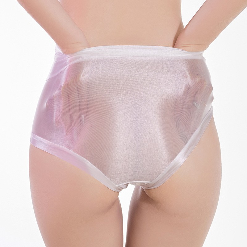 Womens Ultra-thin Sheer Oil Shiny Glossy Panties Underwear Boxer Briefs Knickers