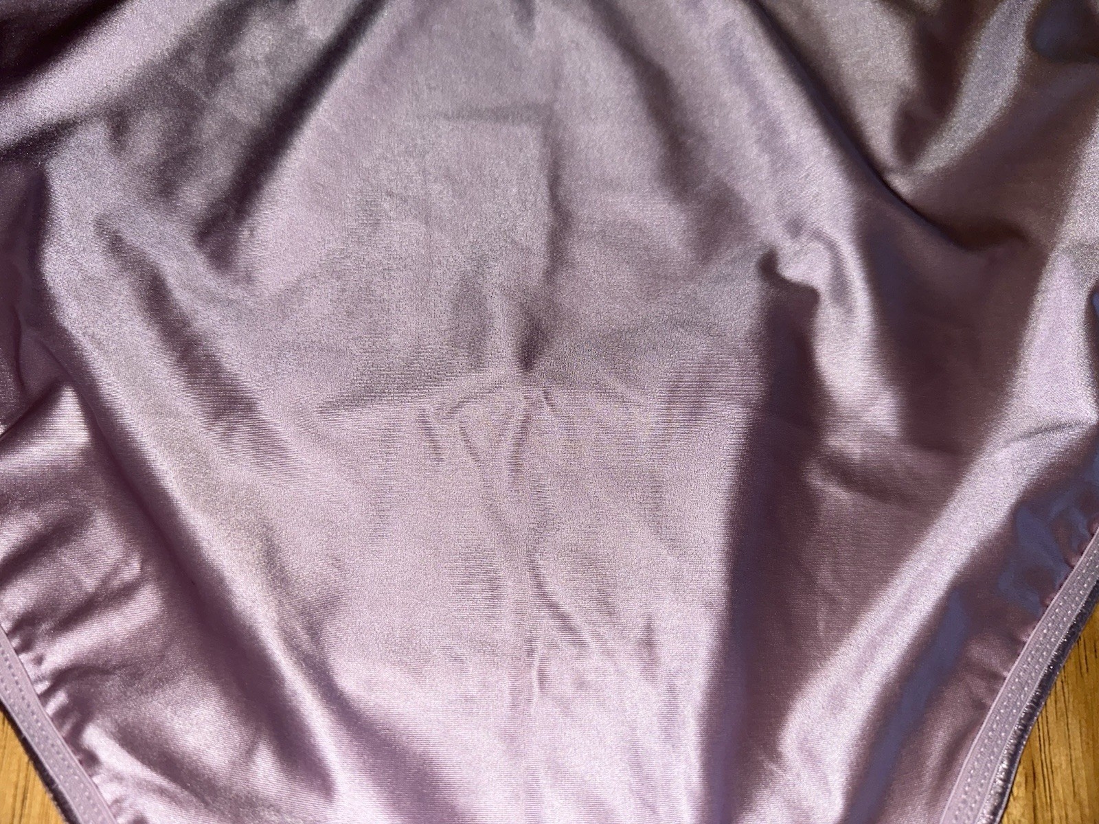 Vtg 80s Styl Glossy Slippery Lilac 2nd Skin Butter Satin Brief Pantie 2X 2XL NEW