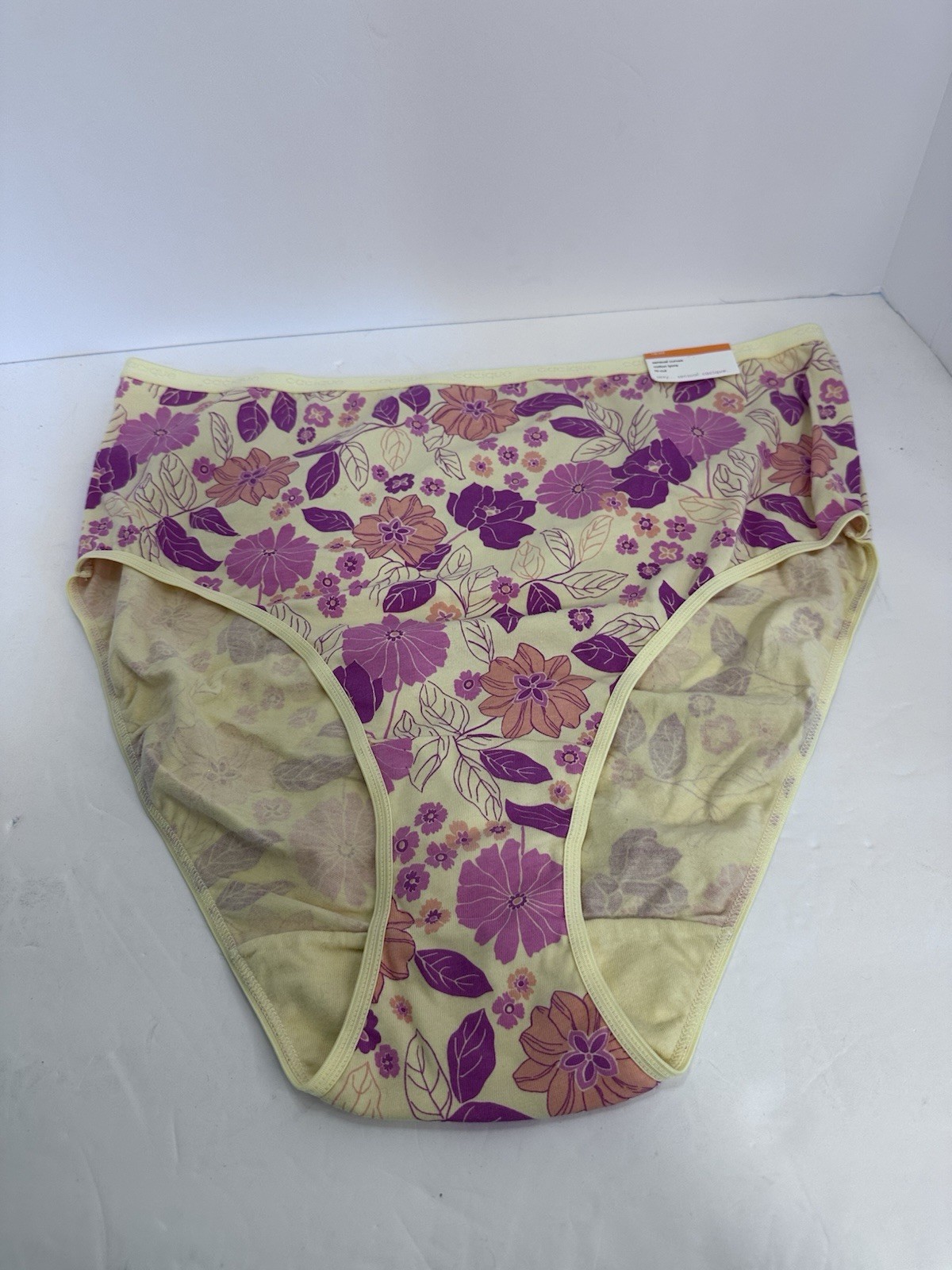 NWT Cacique Sensual Curves Hi-Cut PANTIES size 18/20 yellow Pink Cotton Lycra
