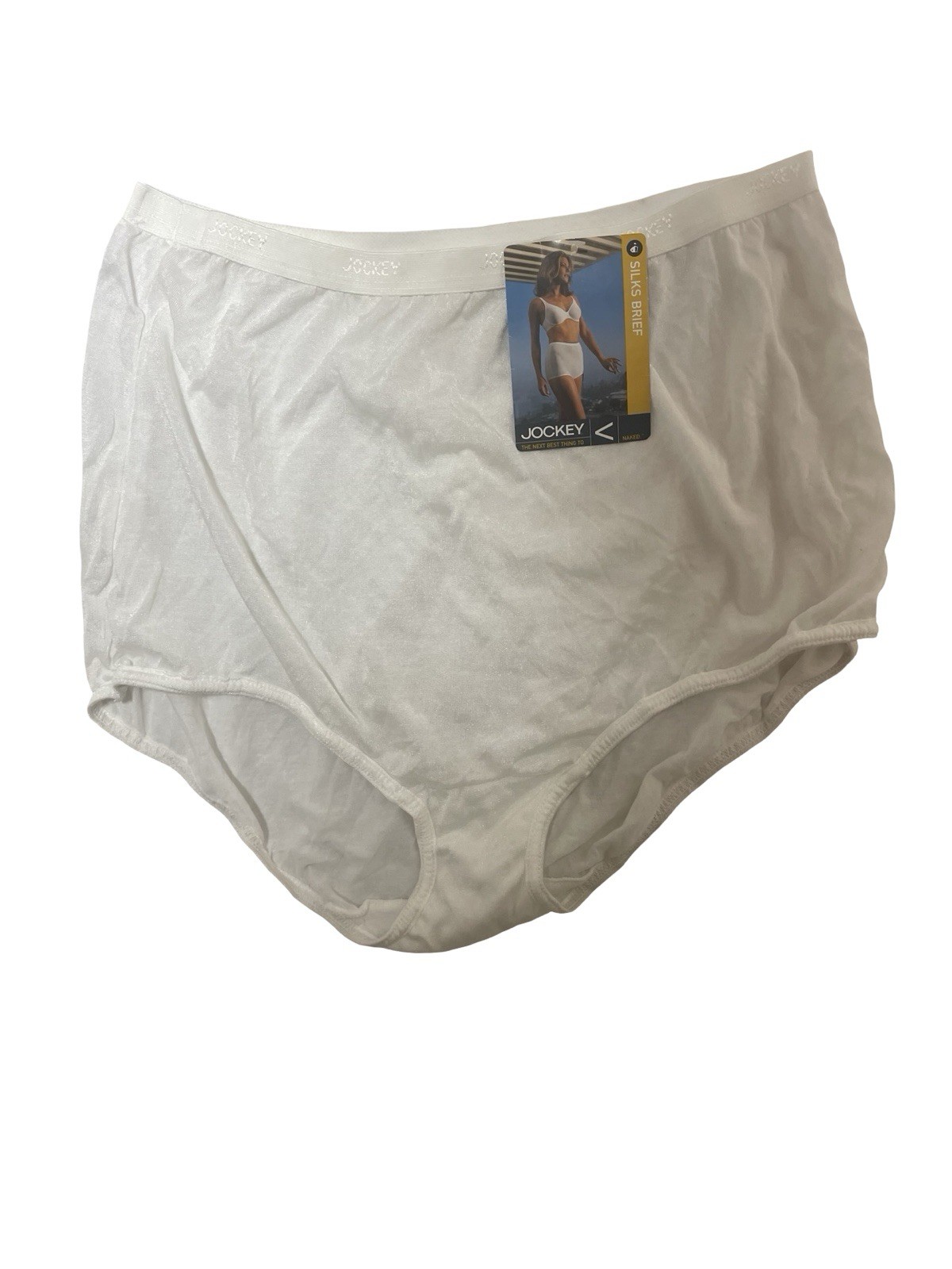 Vintage Jockey Silks Brief Silky Panties White Women’s Size 8 NOS 2001 New