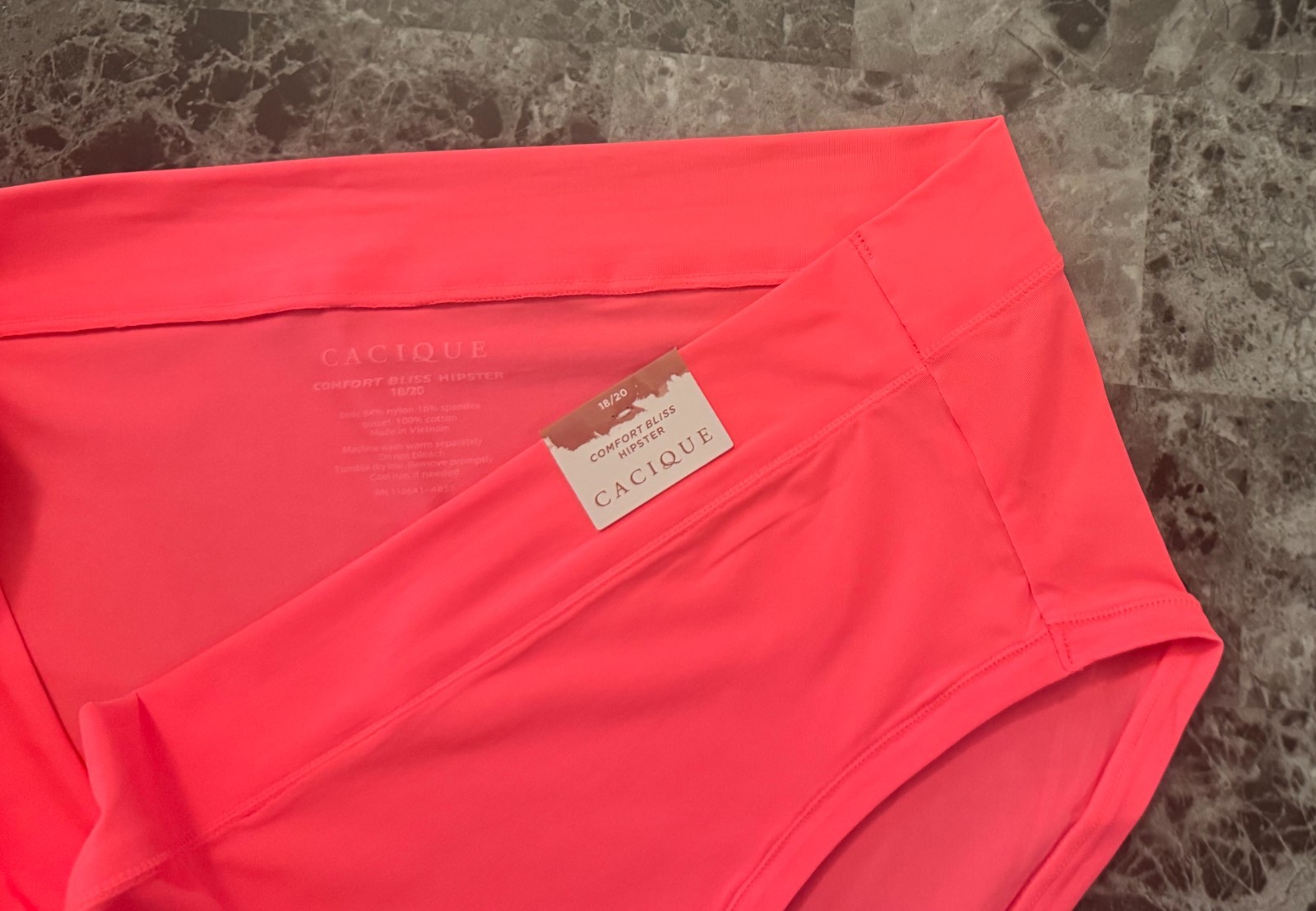 NWT CACIQUE LANE BRYANT 18/20 SMOOTH NEON CORAL COMFORT BLISS HIPSTER PANTIES