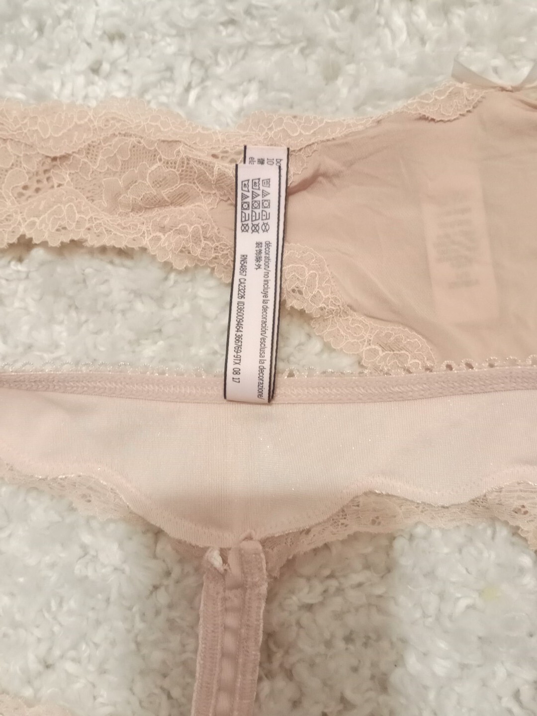 Lot Of 2 Victoria’s Secret Velvet/Sheer/Mesh/Lace Thong Panties Lrg DREAM ANGELS