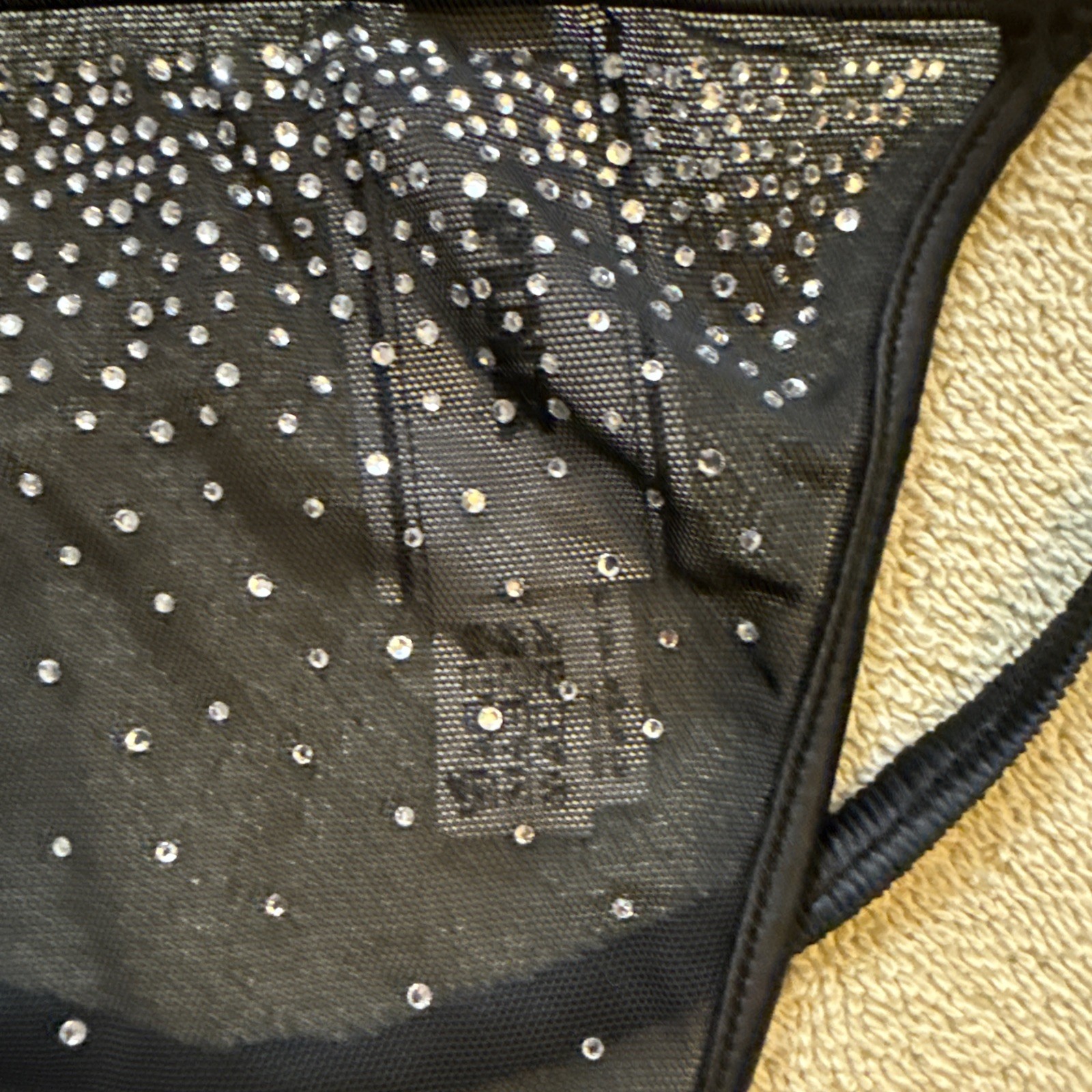 Pink By Victoria’s Secret Medium Black Sheer Bling V String Panties