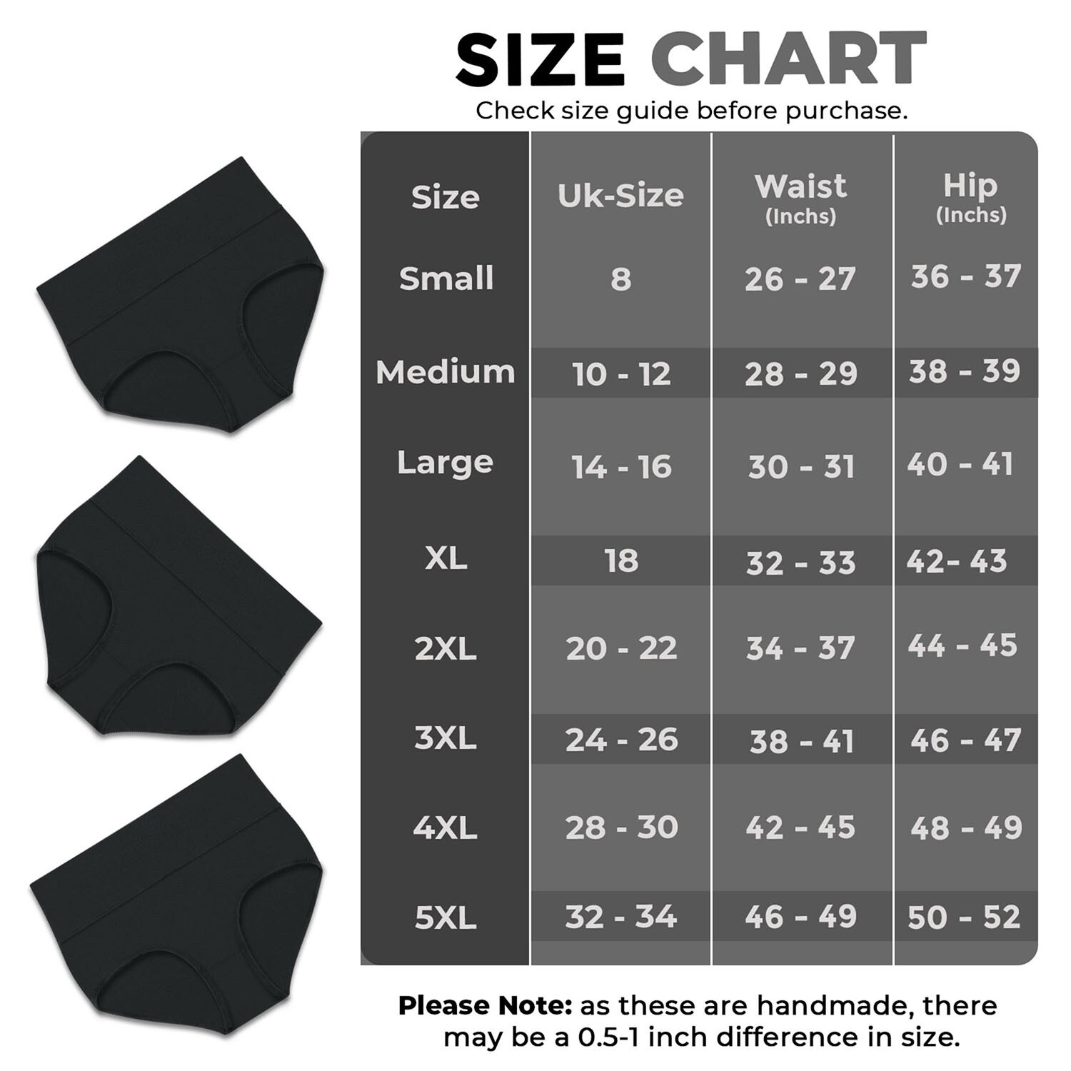 Ladies 5 Pack High Waist Full Briefs Cotton Underwear Knickers for Women S – 5XL